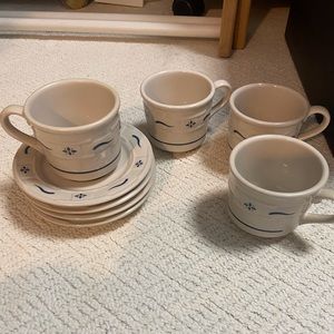 Longaberger coffe cups and saucers